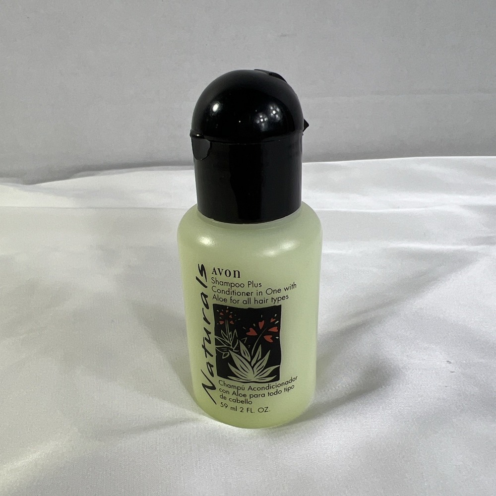 Vintage Avon 1996 Naturals Shampoo Plus Conditioner With Aloe Travel Size 2 Oz